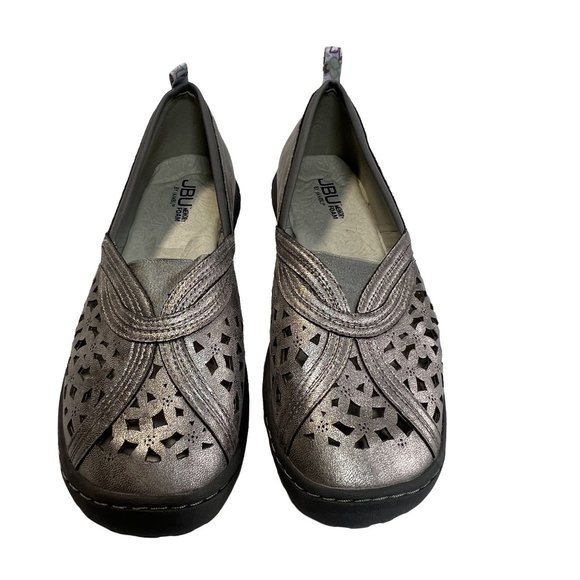 JBU By Jambu Womens Pecan Gunmetal Floral Cutout Slip On Loafer 9.5 - Picture 2 of 8